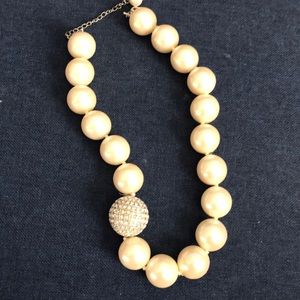 Ann Taylor Pave and Pearl Necklace